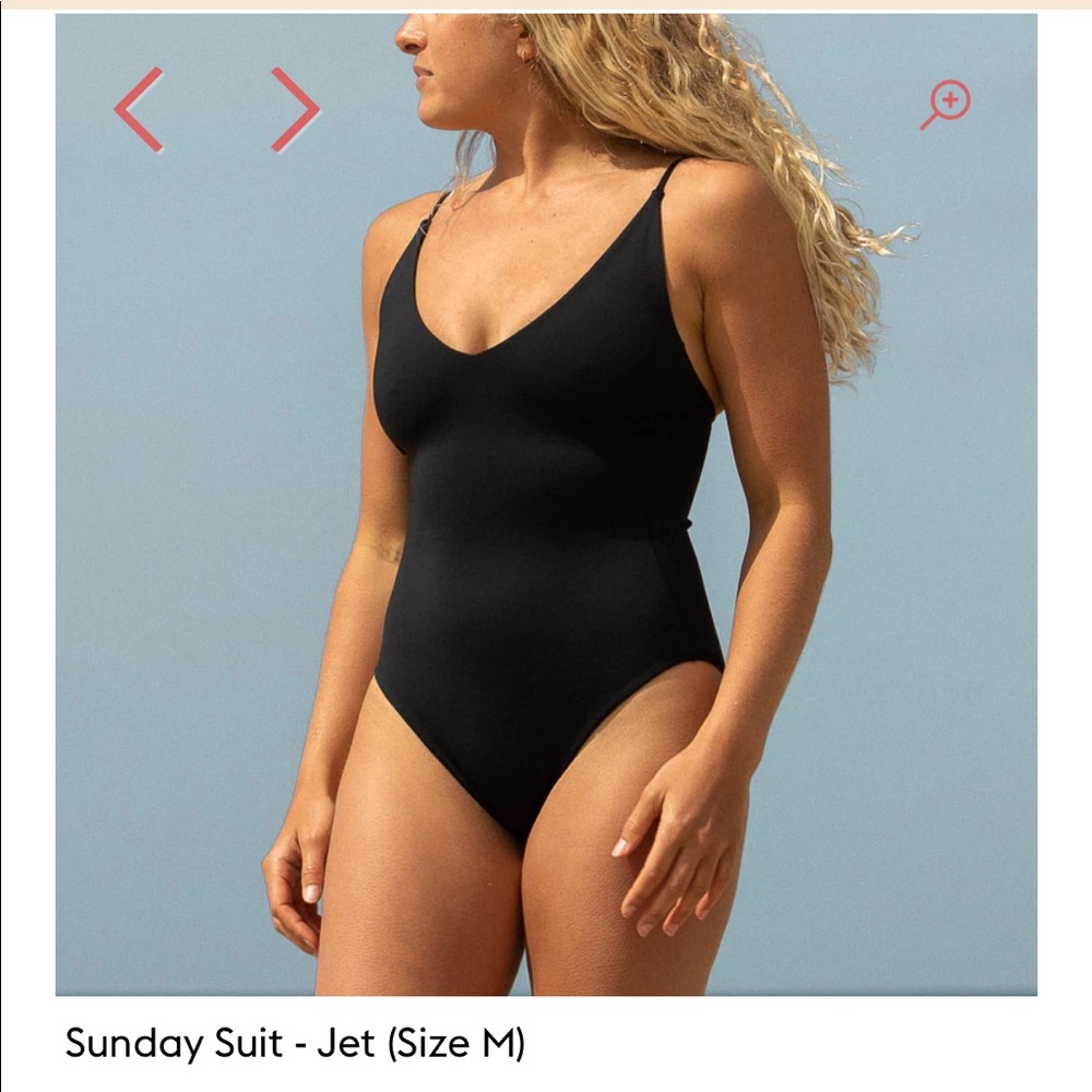 Left on Friday Sunday Suit One Piece Swimsuit in Black, Size Medium